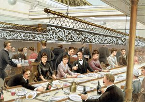 En la bahía, hora de la cena - Un oleaje del océano occidental, de 