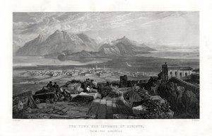 La ciudad y el istmo de Corinto desde la Acrópolis, Grecia, 1887