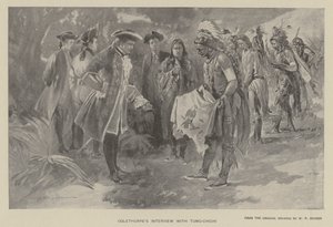 Entrevista de Oglethorpe con Tomochichi (litografía) de W. P. Snyder