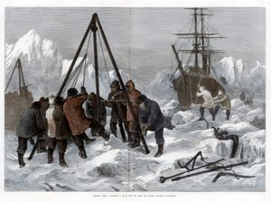 Vida ártica, abriendo camino en el hielo desde los cuarteles de invierno, 1875 de W. Palmer