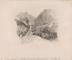 Aníbal a su paso por los Alpes (viñeta) de W. R. Smith