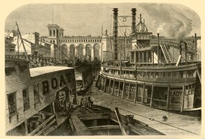 El embarcadero en St. Louis, 1874 de W. Roberts
