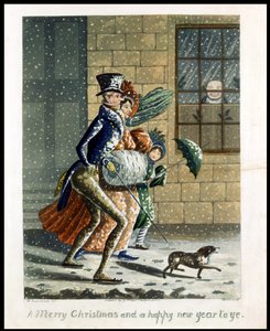 Una Feliz Navidad y Próspero Año Nuevo para ti, tarjeta navideña victoriana de W. Summers