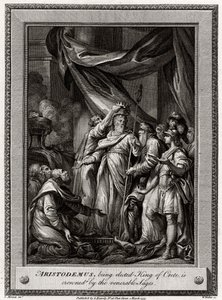 Aristodemo, siendo elegido Rey de Creta, es coronado por los venerables Sabios, 1777 de W. Walker
