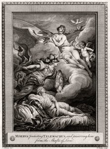 Minerva protegiendo a Telémaco y preservándolo de las flechas del amor, 1775