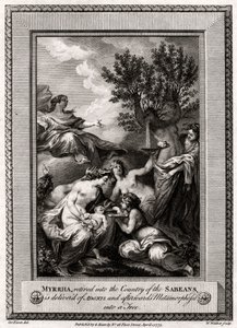 Myrrha, retirada al país de los sabeos, da a luz a Adonis, 1775 de W. Walker