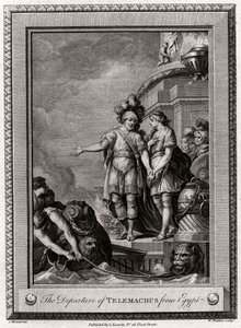 La partida de Telémaco de Egipto, 1775 de W. Walker