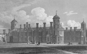 Cobham Hall, Vista Noroeste Kent, 1823 de W. Wallis