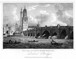 Puente de Londres, Londres, 1817 de W. Wallis