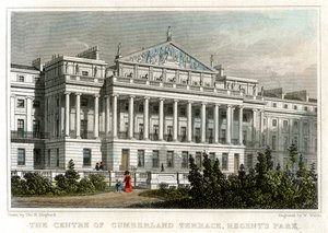 El centro de Cumberland Terrace, Regents Park, Londres, 1829