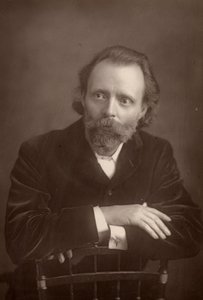 "(Thomas Henry) Hall Caine (1853-1931) Novelista inglés. Compañero de Dante Gabriel Rossetti al final de la vida de éste (1881-1882) (woodburytype) de W. and D. (after) Downey