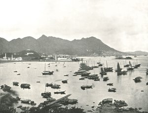 East Point mostrando Victoria Hills, Hong Kong, 1895 de W and S Ltd