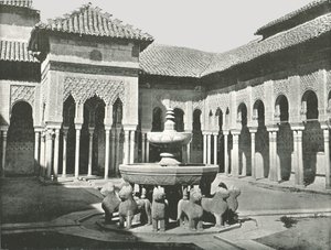 El Patio de los Leones, Alhambra, Granada, España, 1895 de W and S Ltd