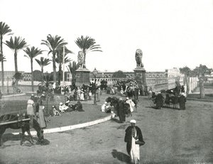 El Puente Kasr-el-nil, El Cairo, Egipto, 1895 de W and S Ltd