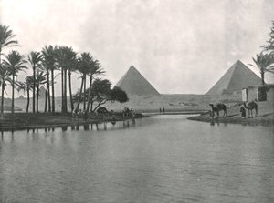 Las Pirámides y el Nilo, Gizeh, Egipto, 1895 de W and S Ltd
