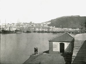 La ciudad y el puerto de Málaga, España, 1895