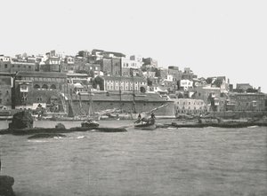 Vista desde el mar, Jaffa, Palestina, 1895 de W and S Ltd