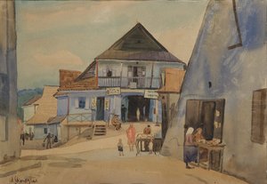 Mercado en Kazimierz nad Wisłą de Władysław Skoczylas