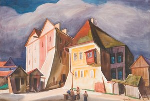 Vista de Kazimierz nad Wisłą de Władysław Skoczylas