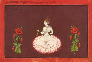 Saraswati, folio de una serie de Diosas, ca. 1680-1700 de Wajid