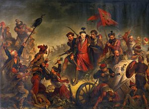 Muerte de Stanislaw Zolkiewski en la Batalla de Cecora 1620, 1877 de Walery Eljasz Radzikowski