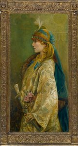 Retrato de Sarah Bernhardt como Roxanna en "Adrienne Lecouvreur" par Robertson, Walford Graham (1867-1948). Óleo sobre lienzo, tamaño : 122x61 de Walford Graham Robertson