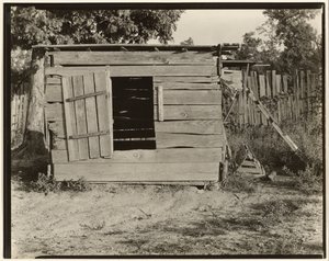 Gallinero en la granja de Floyd Burroughs, condado de Hale, Alabama de Walker Evans