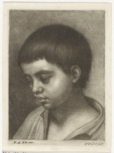 Cabeza de niño, a la izquierda