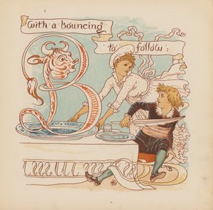 Ilustración para Pothooks and Perseverance de Walter Crane (litografía en color)