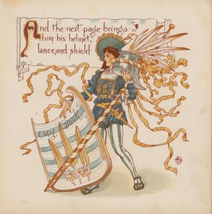 Ilustración para Pothooks and Perseverance de Walter Crane (litografía en color)