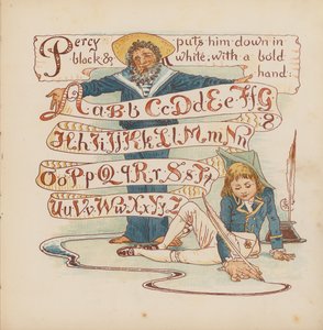 Ilustración para Pothooks and Perseverance de Walter Crane (litografía en color)
