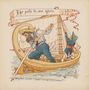 Ilustración para Pothooks and Perseverance de Walter Crane (litografía en color)