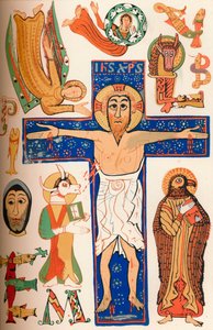 Crucifixión con letras decoradas, c790 AD, 1849 de Walter