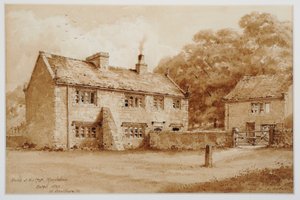 House at Hill Top, Meanwood, c.1870 (aguada a pluma y tinta) de Walter Braithwaite
