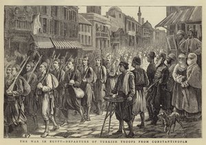 La guerra en Egipto, salida de las tropas turcas de Constantinopla de Walter Charles Horsley