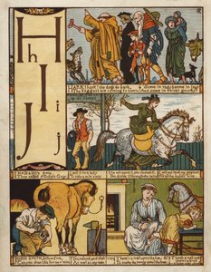 Alfabeto (litografía a color) de Walter Crane