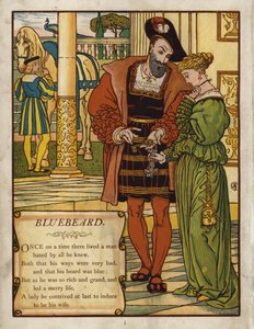 Barba Azul (litografía a color) de Walter Crane