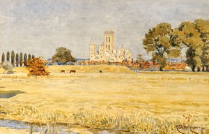 Catedral de Canterbury desde los prados, 1894 de Walter Crane