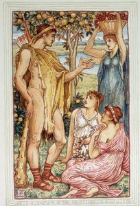 Hércules (Heracles) y las ninfas - en “A wonder book for girls and boys” de Walter Crane de Walter Crane