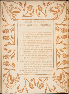 Método de enseñanza de la cartilla dorada. Bordes florales con querubines. de Walter Crane