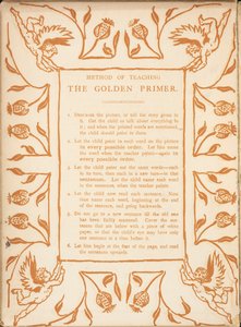 Método de enseñanza de la cartilla dorada. Bordura floral, con querubines. de Walter Crane