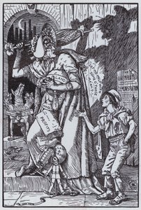 La señora Grundy asustada de su propia sombra de Walter Crane