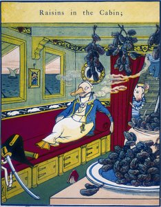 "Grapes in the Cabin", escena en un camarote de barco con un racimo de uvas en primer plano - en "Routledge