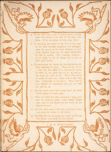 Instrucciones de lectura para un niño. Una cenefa floral, con querubines. de Walter Crane