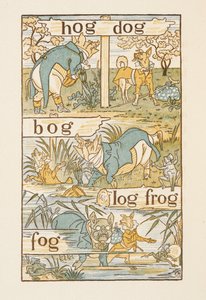 Palabras que riman acabadas en la letra G. La cartilla dorada. de Walter Crane