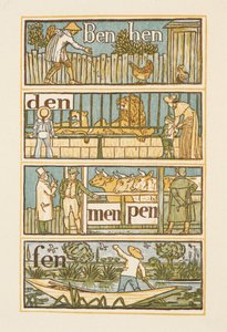 Palabras que riman acabadas en N . La cartilla de oro. de Walter Crane