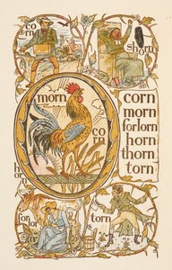 Palabras que riman acabadas en la letra N. Para ilustrar el uso de la letra O. La cartilla dorada.