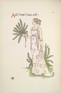 Rosa María. Una joven sosteniendo una planta de Walter Crane