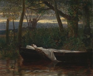 La dama de Shalott [1862, Royal Academy of Arts, Londres, catálogo de exposición]. de Walter Crane