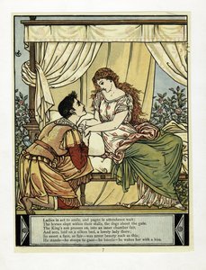 El Príncipe despierta a la Bella, de The Blue Beard Picture Book, pub. 1879 de Walter Crane
